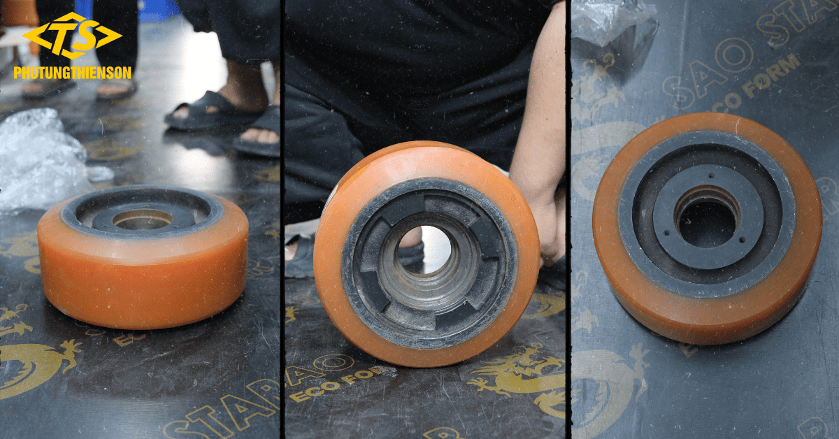 Bánh PU 200x100 bánh tải xe nâng chịu tải nặng bền bỉ