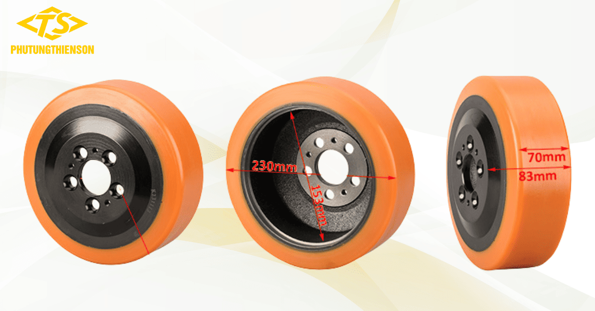 Bánh PU 230x70 xe nâng điện chịu tải bền bỉ