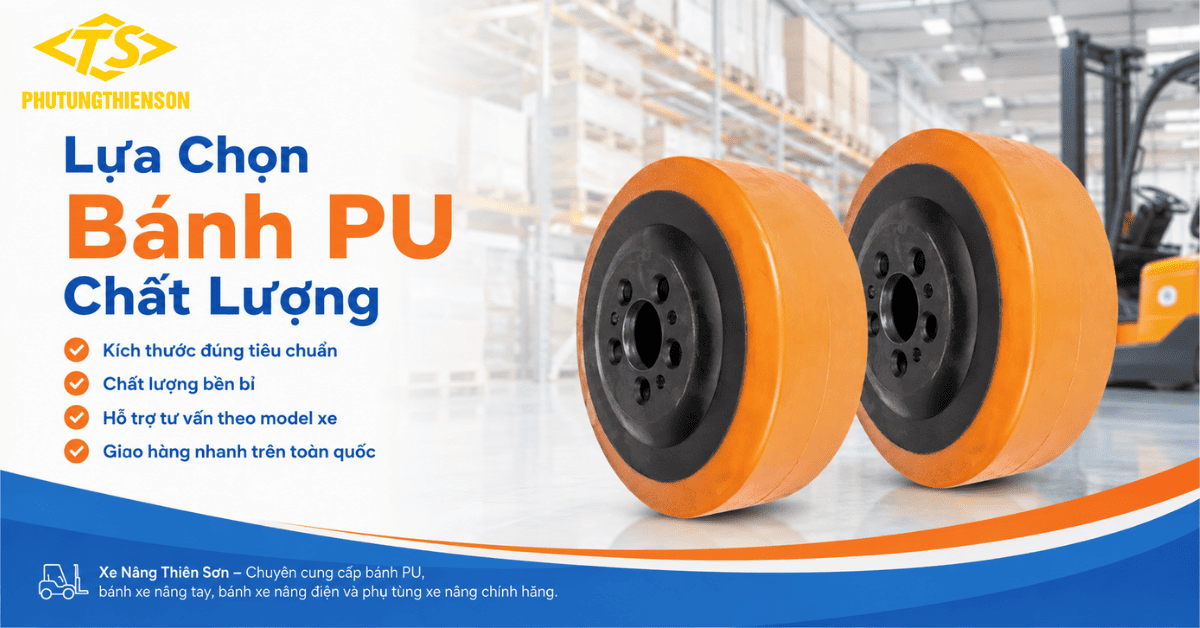 Bánh PU 230x75 phụ tùng xe nâng