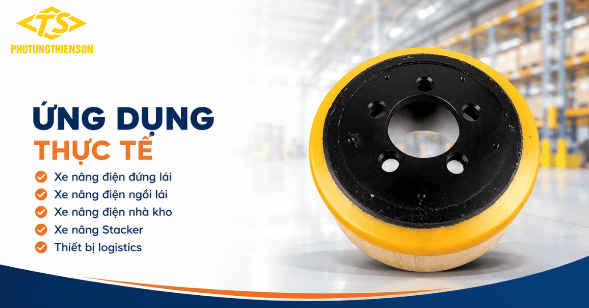 Bánh PU 248x75 dùng cho xe nâng điện