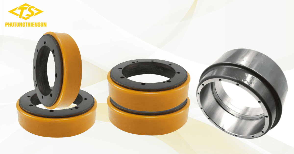 Bánh PU 252x67 xe nâng điện chịu mài mòn cao