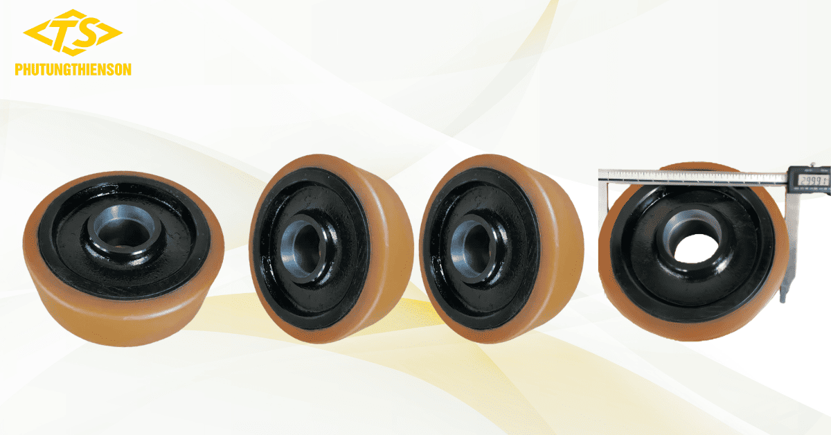 Bánh PU 300x100 bánh tải xe nâng chịu tải bền bỉ
