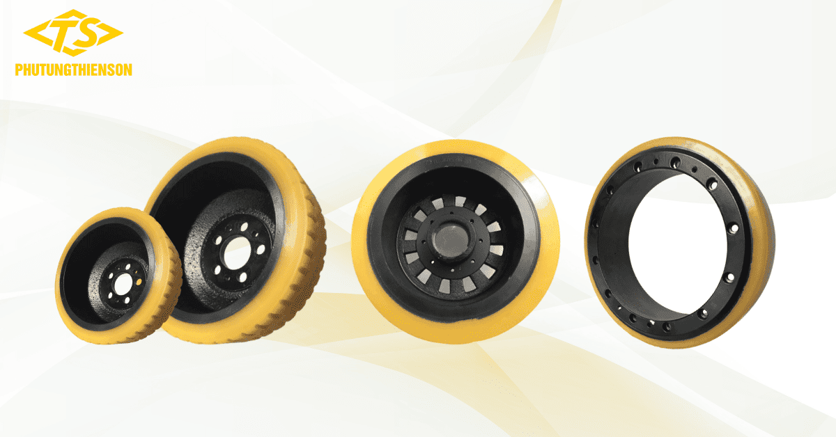 Bánh PU 343x108 bánh tải xe nâng chất lượng cao