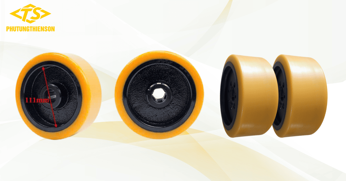 Bánh PU 343x140 bánh tải xe nâng chịu tải siêu bền