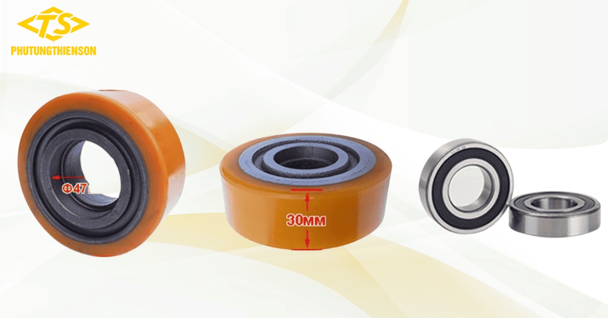 Bánh cân bằng PU 70x30 cho xe nâng điện vận hành ổn định