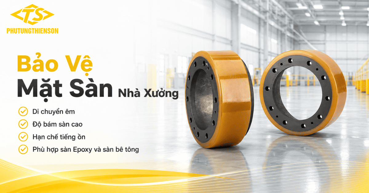 Bánh cao su 210x70 xe nâng bảo vệ mặt sàn