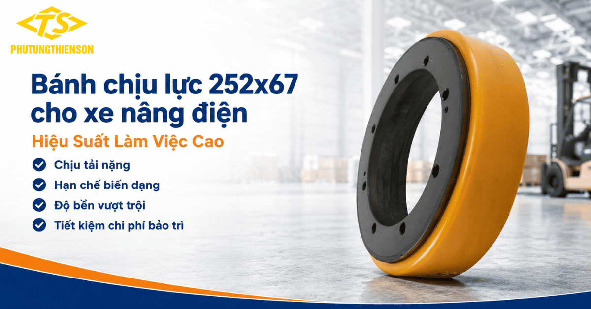 Bánh cao su 252x67 bảo vệ mặt sàn nhà xưởng