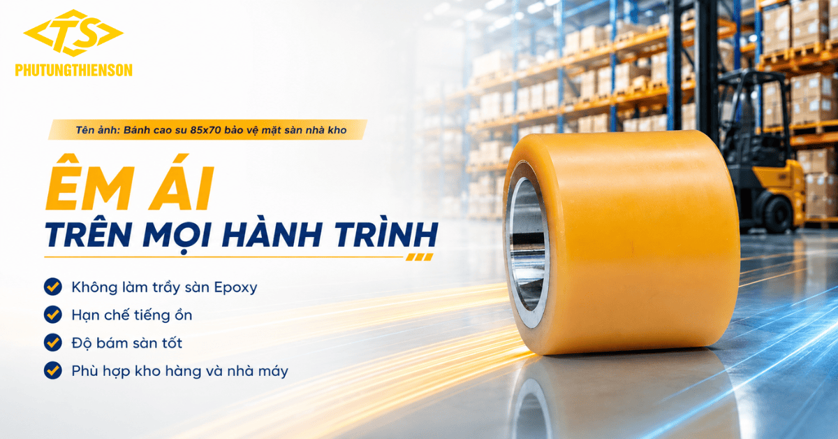 Bánh cao su 85x70 bảo vệ mặt sàn nhà kho