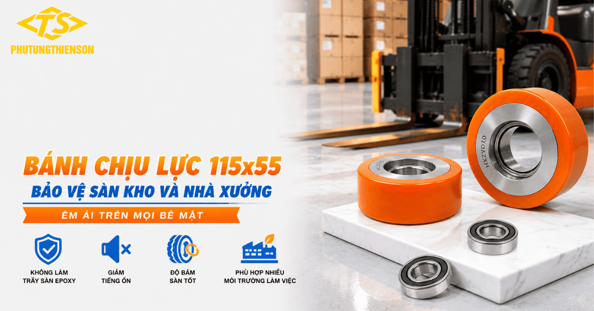 Bánh chịu lực 115x55 bảo vệ sàn kho và nhà xưởng