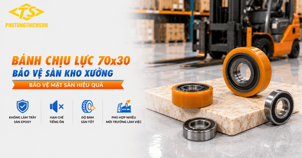 Bánh chịu lực 70x30 bảo vệ sàn kho xưởng