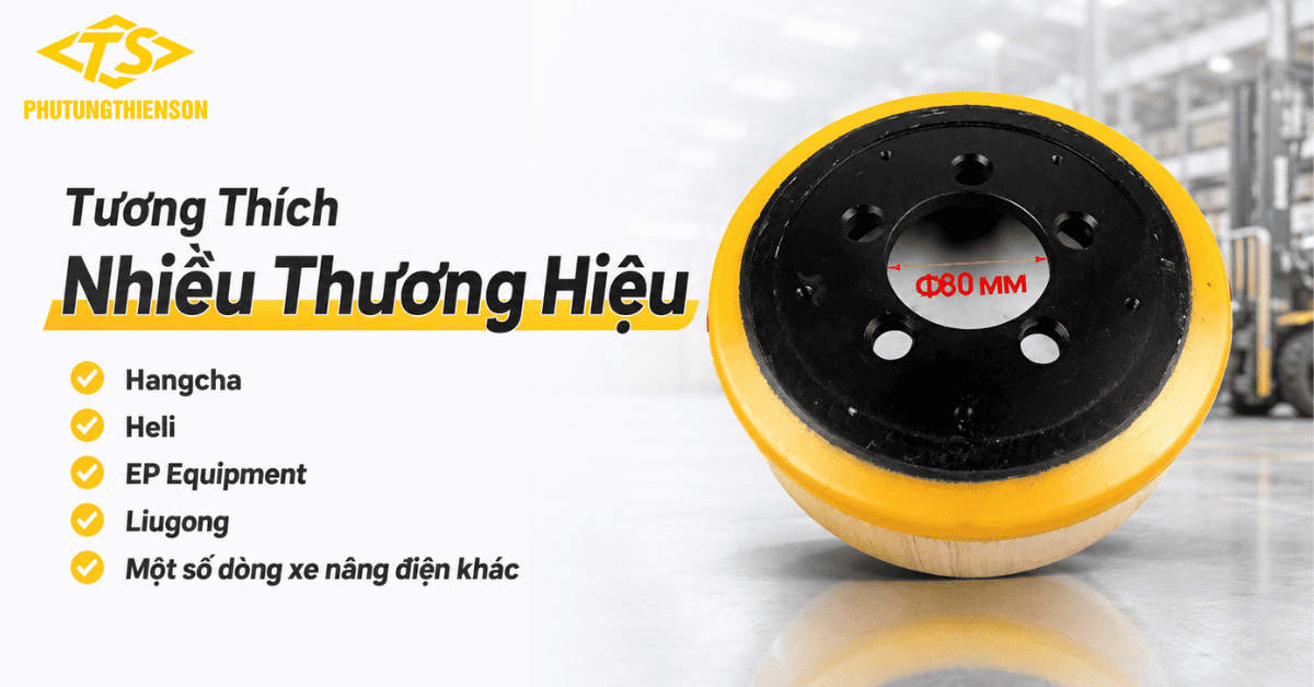 Bánh lái PU 248x75 cho xe nâng Hangcha Heli EP