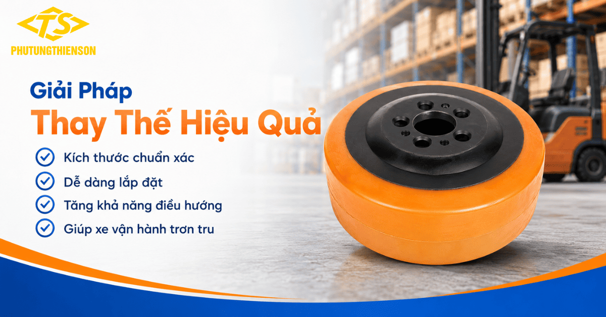 Bánh xe nâng điện 230x75 thay thế