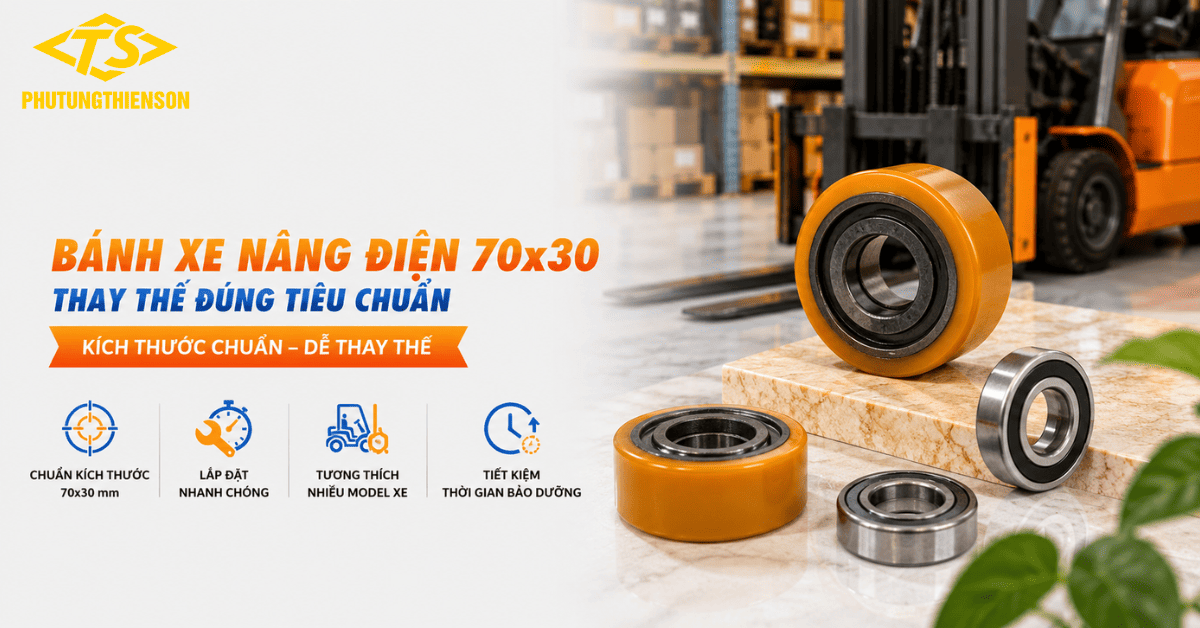 Bánh xe nâng điện 70x30 thay thế đúng tiêu chuẩn