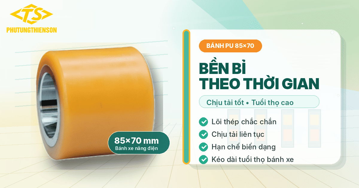 Bánh xe nâng điện 85x70 chịu tải tốt tuổi thọ cao