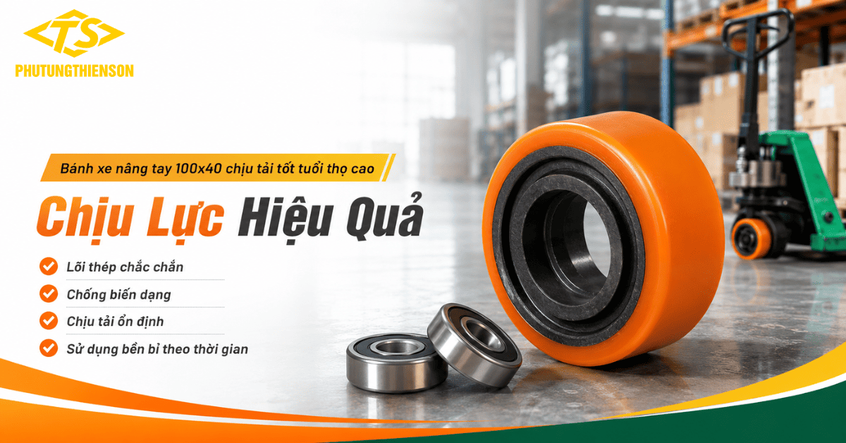 Bánh xe nâng tay 100x40 chịu tải tốt tuổi thọ cao