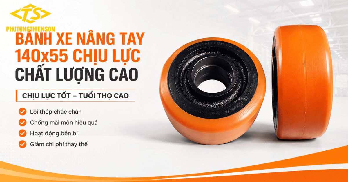 Bánh xe nâng tay 140x55 chịu lực chất lượng cao