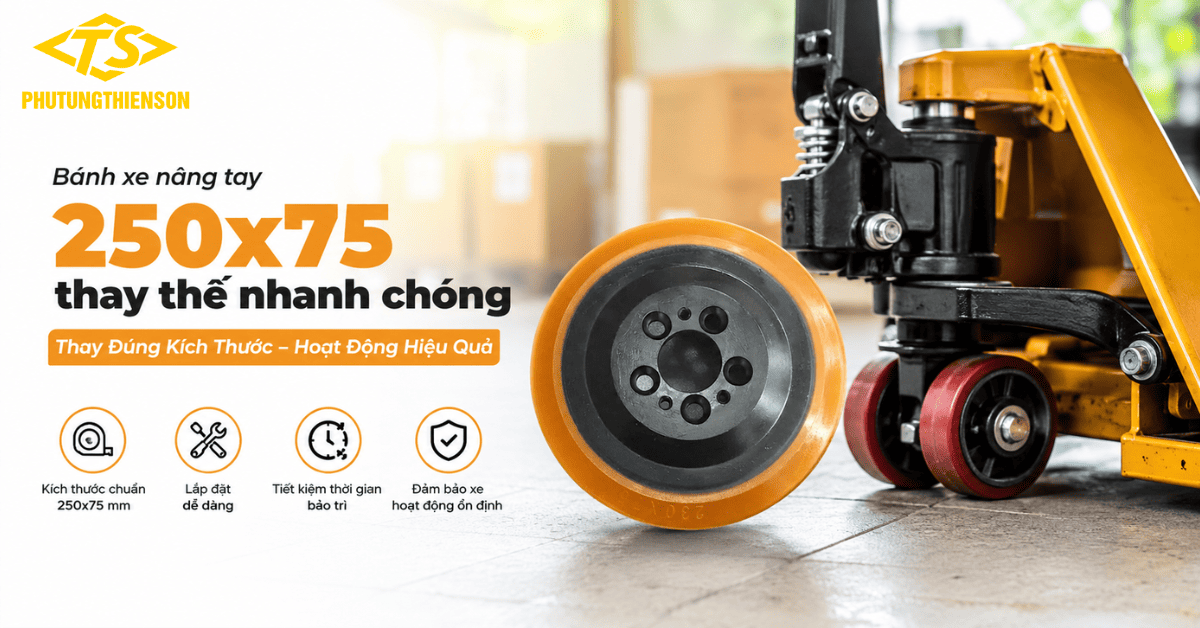 Bánh xe nâng tay 250x75 thay thế nhanh chóng