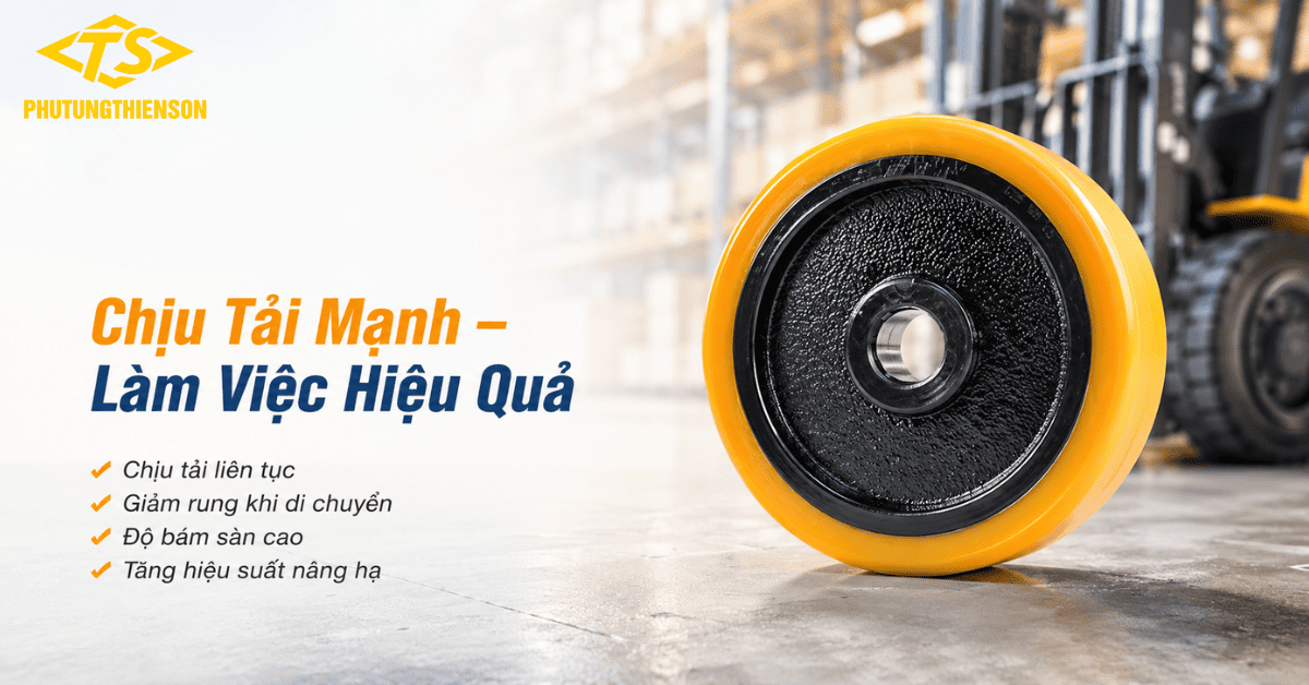 Bánh xe nâng tay 343x140 giúp nâng hàng an toàn