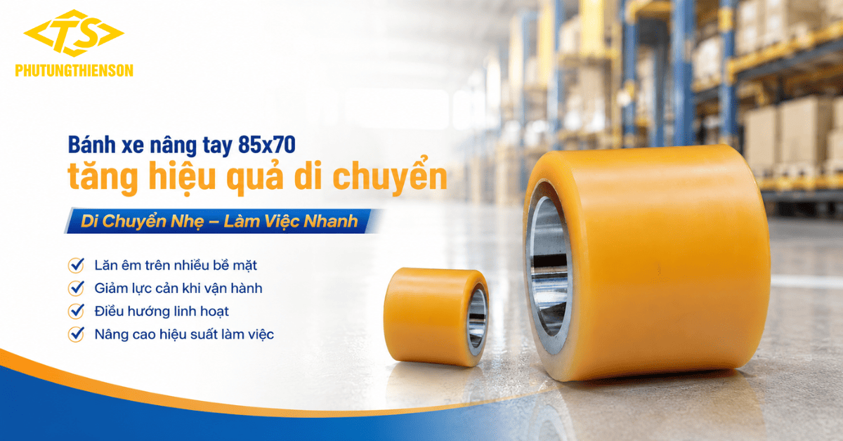 Bánh xe nâng tay 85x70 tăng hiệu quả di chuyển