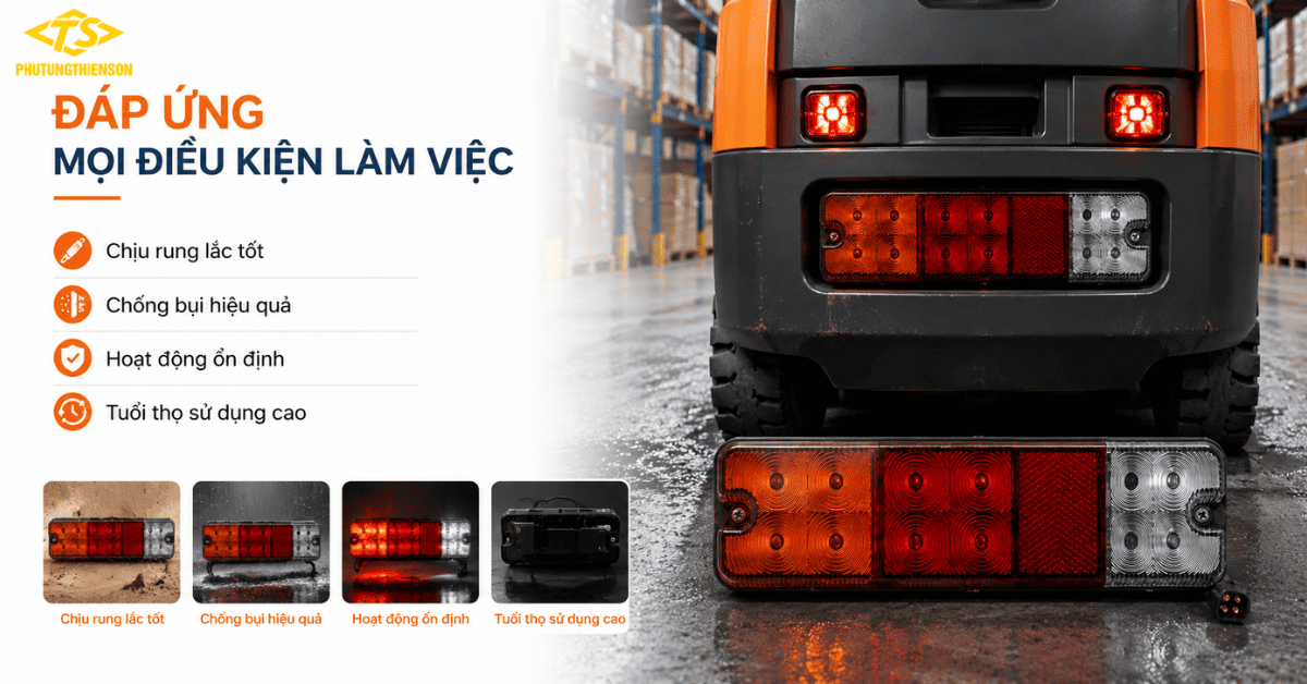 Cụm đèn hậu LED xe nâng bền bỉ