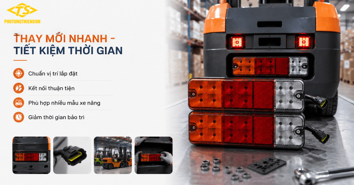 Cụm đèn hậu xe nâng lắp đặt thuận tiện