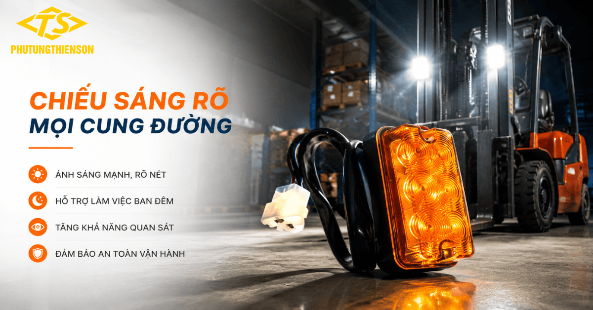 Đèn điện trước xe nâng chiếu sáng vượt trội