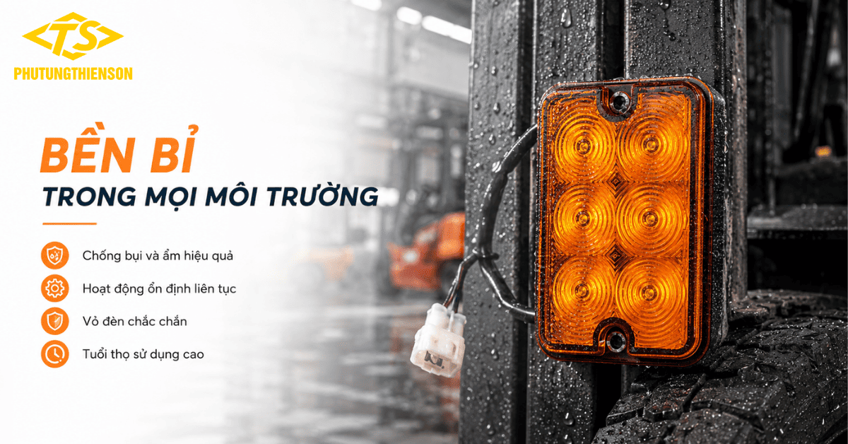 Đèn điện trước xe nâng dễ dàng thay thế