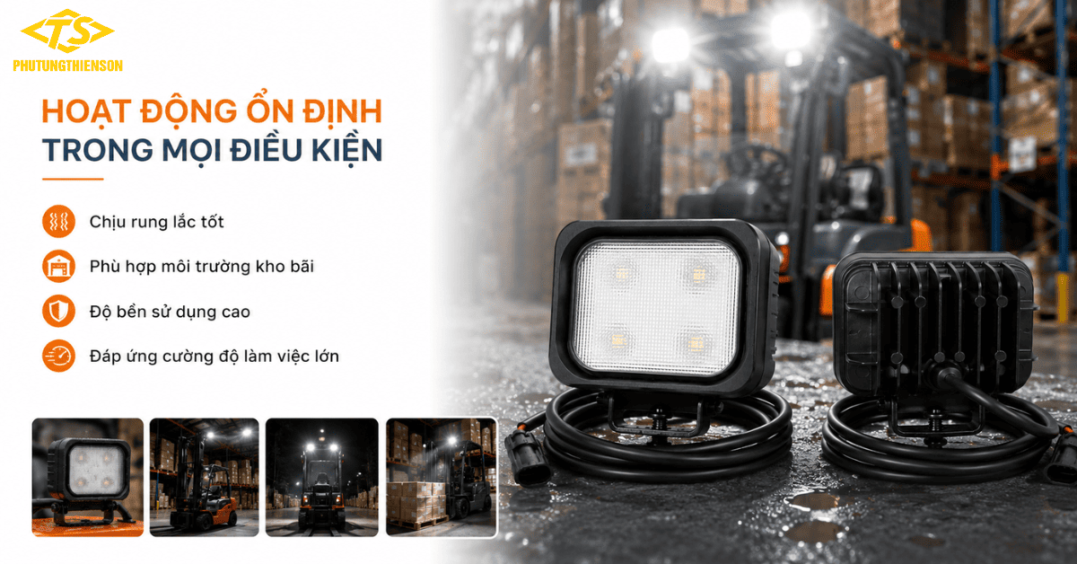 Đèn pha xe nâng chống rung bền bỉ