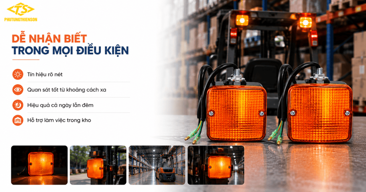 Đèn xi nhan LED xe nâng tín hiệu nổi bật