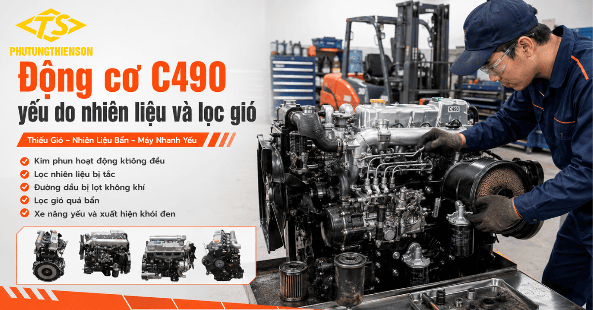 Động cơ Xinchai C490 yếu do nhiên liệu và lọc gió