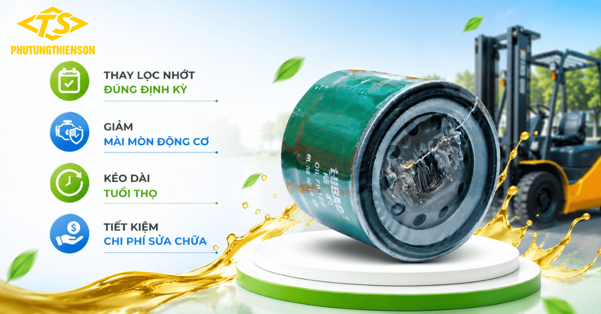 Lọc Nhớt Xe Nâng 32A40-00400 Bảo Vệ Động Cơ Mitsubishi
