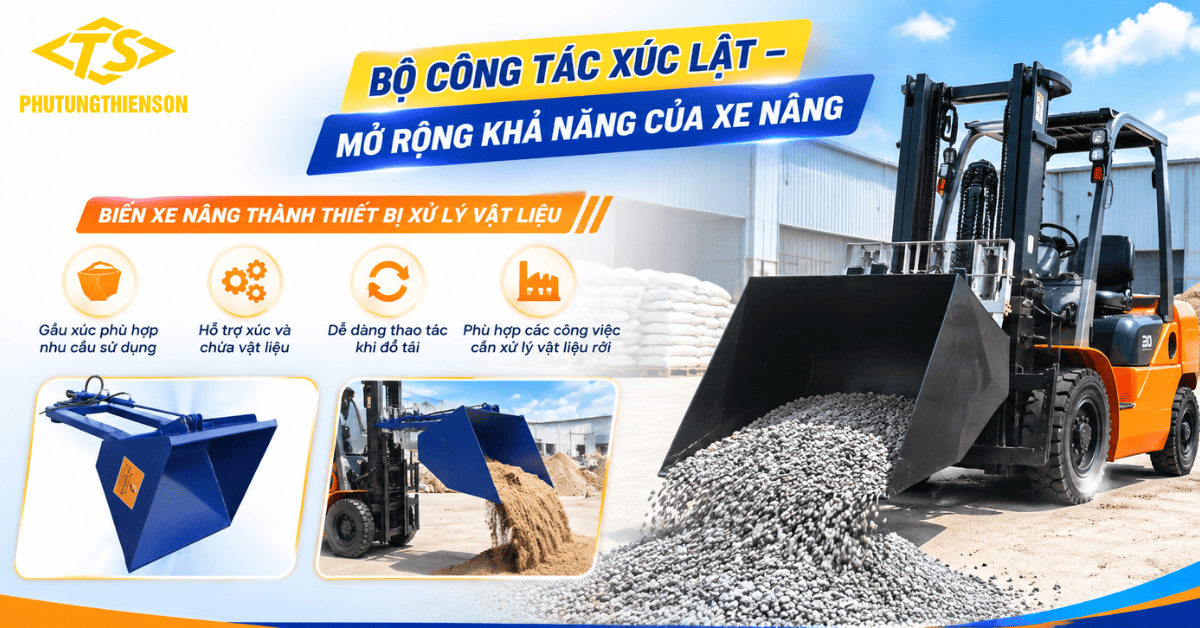 Bộ công tác xe nâng xúc lật cho vật liệu rời
