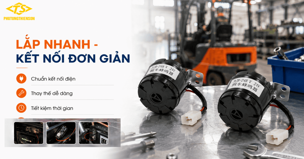 Còi báo lùi xe nân lắp nhanh và kết nối đơn giản