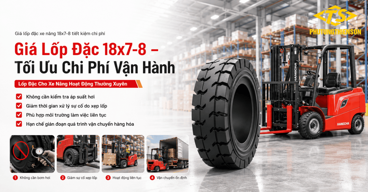 Giá lốp đặc xe nâng 18x7-8 tiết kiệm chi phí