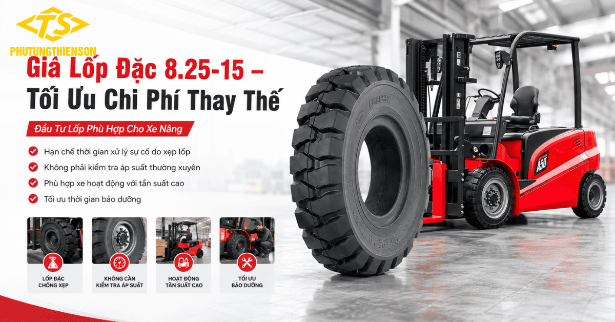 Giá lốp đặc xe nâng 8.25-15 tiết kiệm chi phí