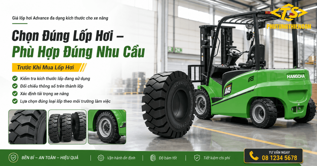 Giá lốp hơi Advance đa dạng kích thước cho xe nâng