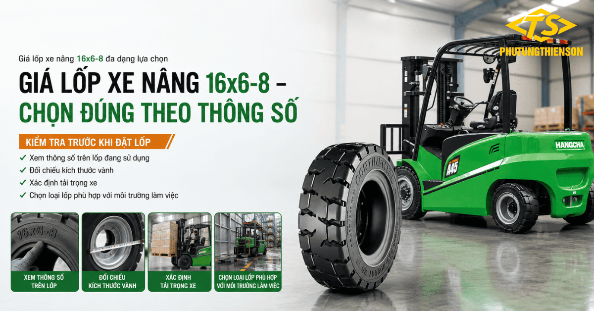 Giá lốp xe nâng 16x6-8 đa dạng lựa chọn