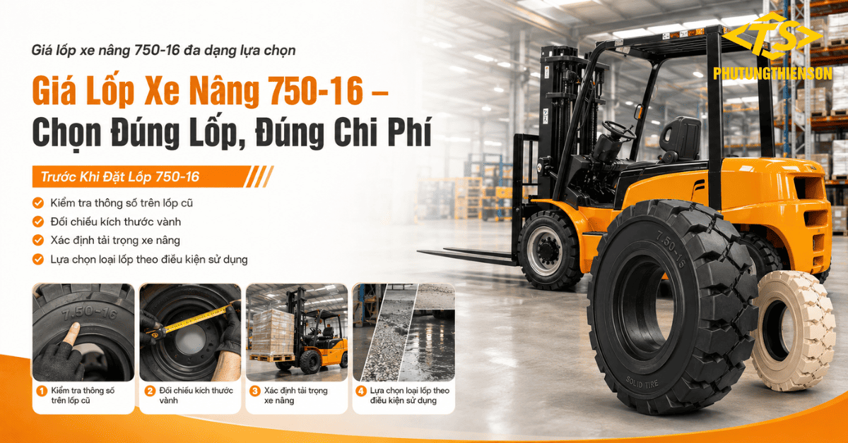 Giá lốp xe nâng 750-16 đa dạng lựa chọn