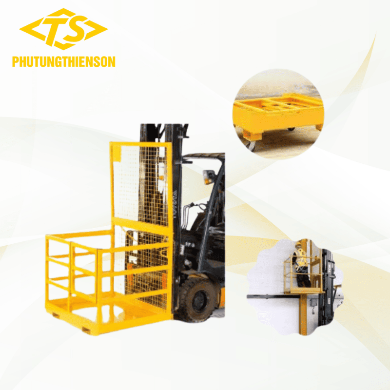 Lồng đứng xe nâng có khung bảo vệ chắc chắn Lồng đứng xe nâng có khung bảo vệ chắc chắn