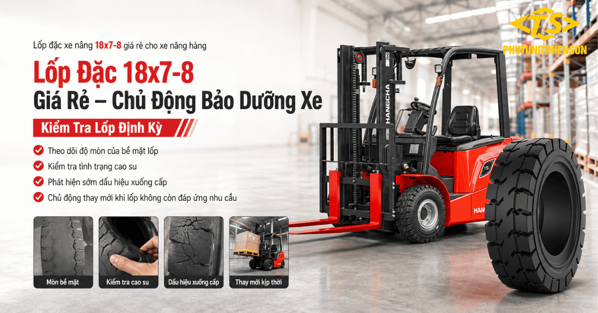 Lốp đặc xe nâng 18x7-8 giá rẻ cho xe nâng hàng