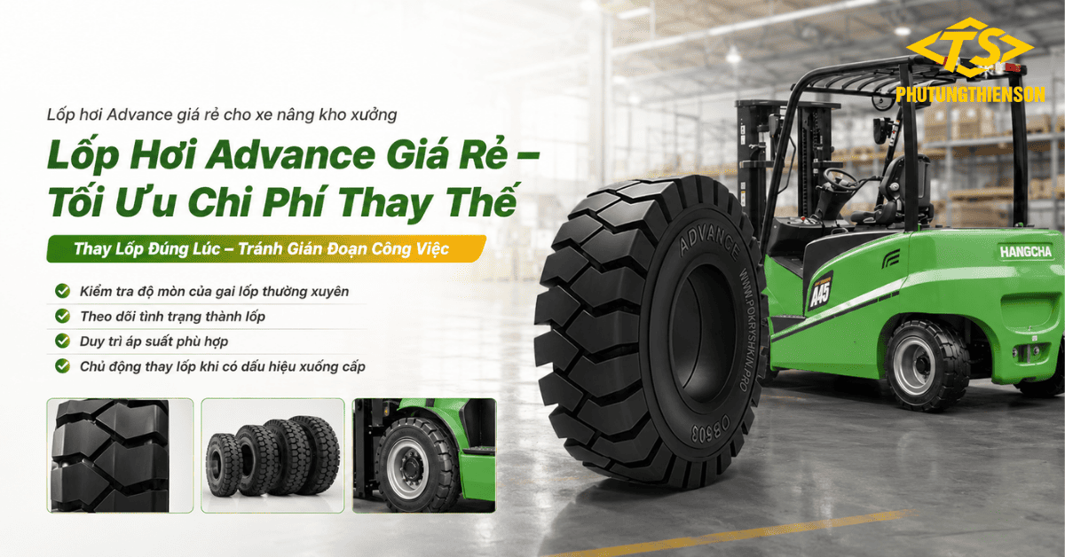 Lốp hơi Advance giá rẻ cho xe nâng kho xưởng