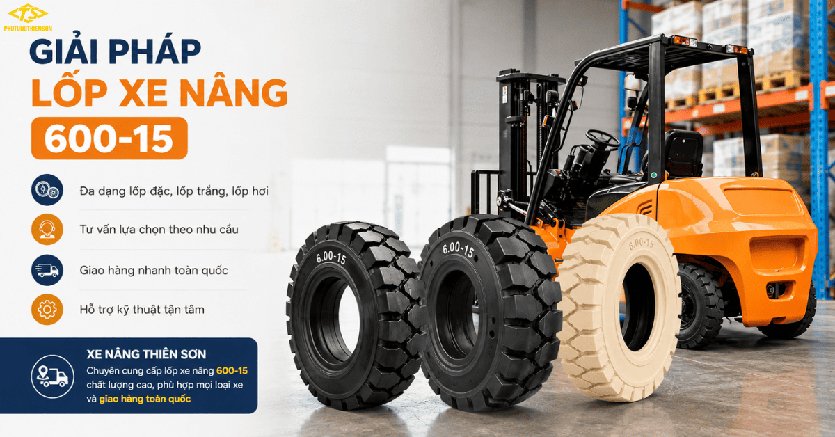 Lốp xe nâng 600-15 Thiên Sơn