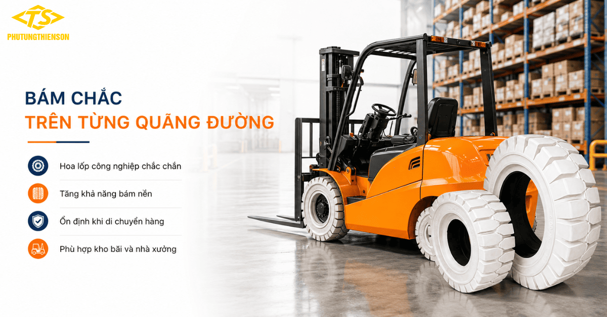 Lốp xe nâng 600-15 tăng độ ổn định vận hành