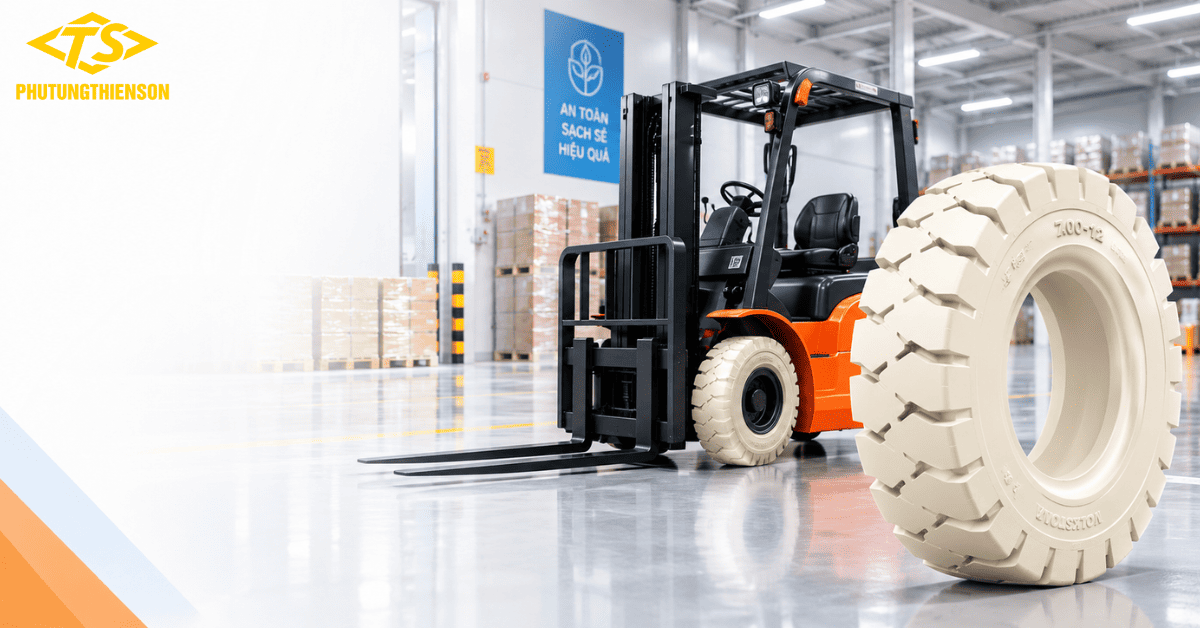 Lớp xe nâng 700-12 không vết bảo vệ mặt sàn
