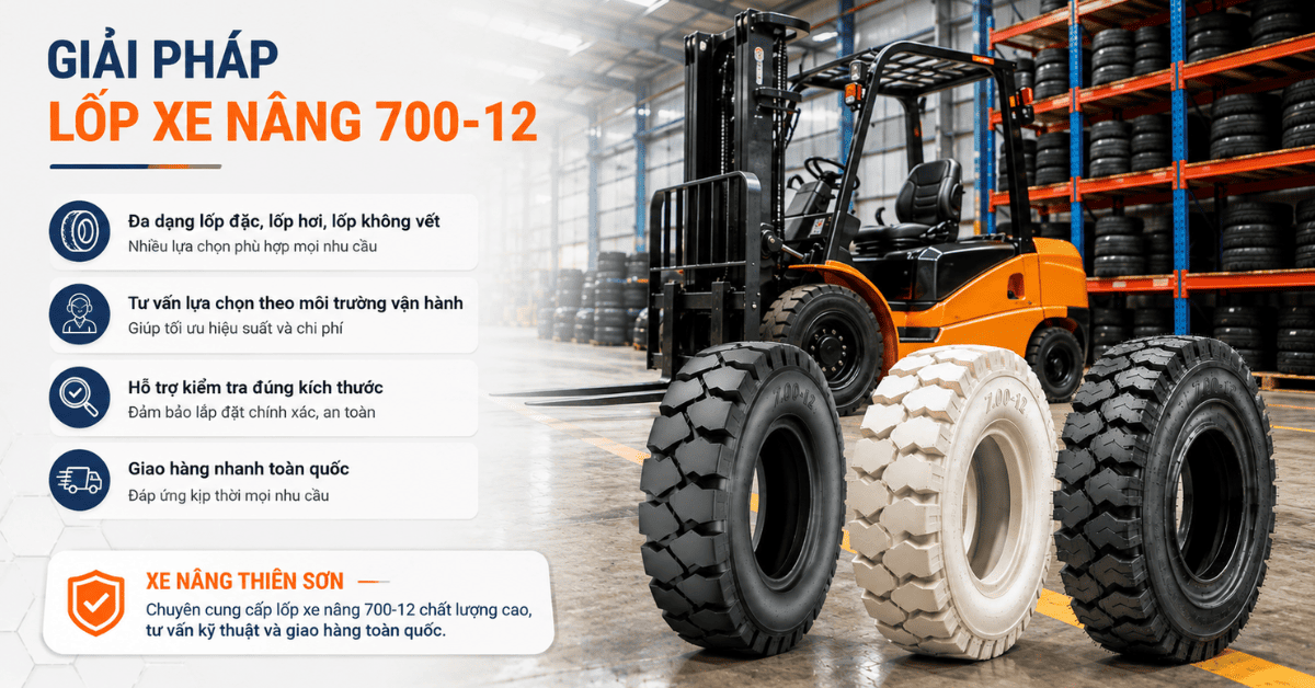 Lốp xe nâng 700-12 tại Thiên Sơn