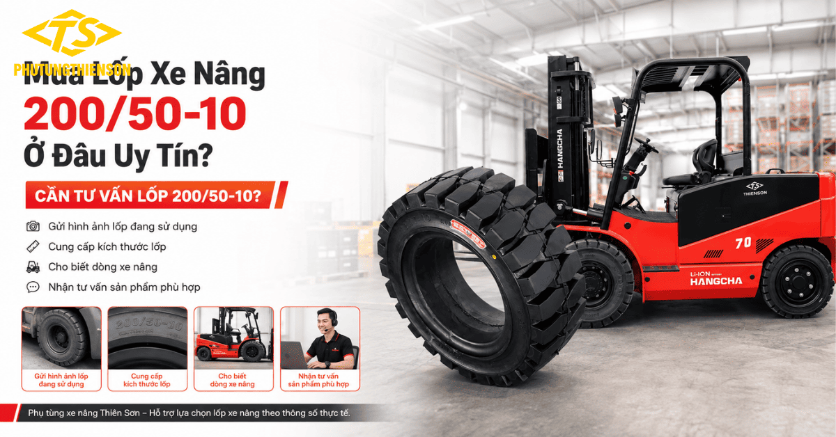 Mua lốp xe nâng 200_50-10 ở đâu uy tín