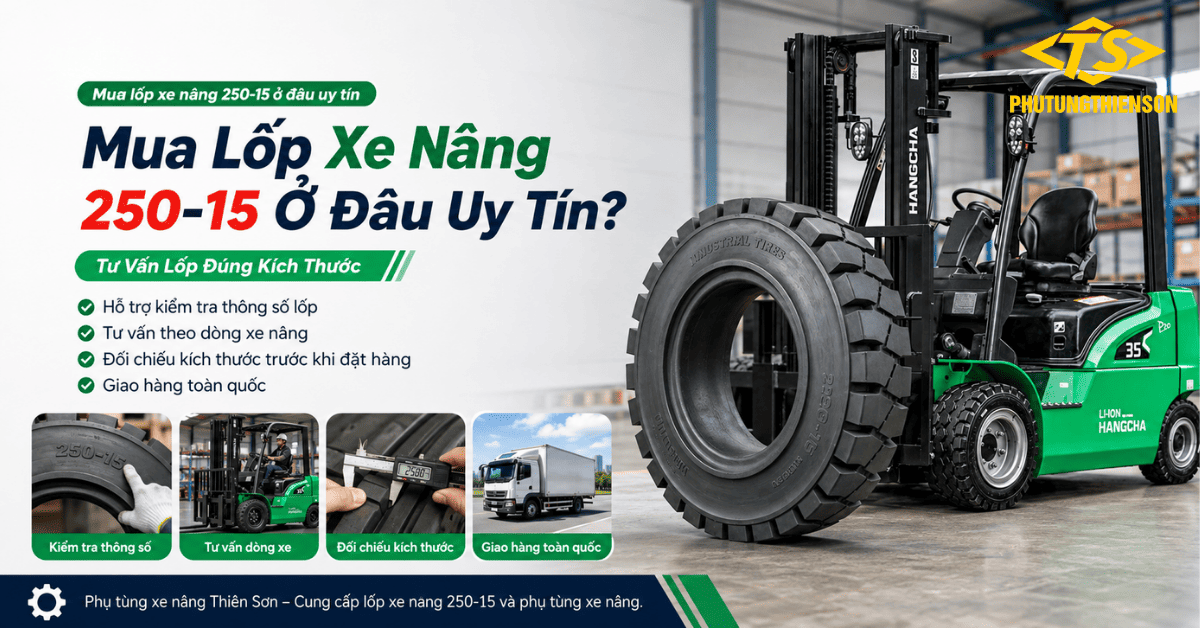 Mua lốp xe nâng 250-15 ở đâu uy tín