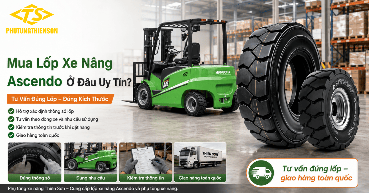 Mua lốp xe nâng Ascendo ở đâu uy tín