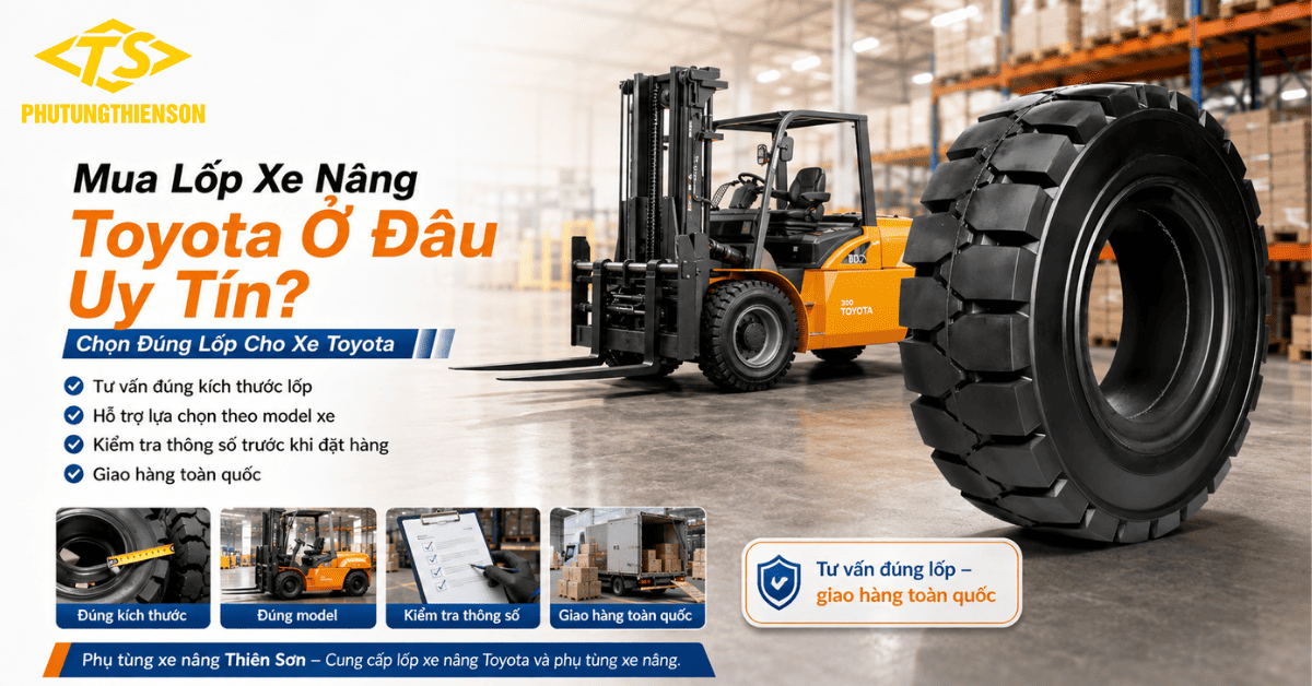Mua lốp xe nâng Toyota ở đâu uy tín