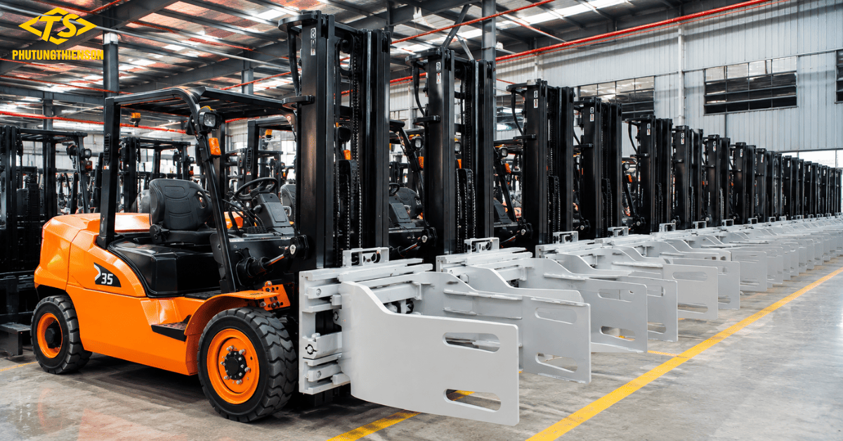 Xe nâng kẹp vuông tại Thiên Sơn